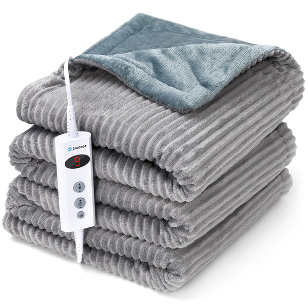 Duerer Electric Heated Blanket Throw Striped Flannel 180x130cm