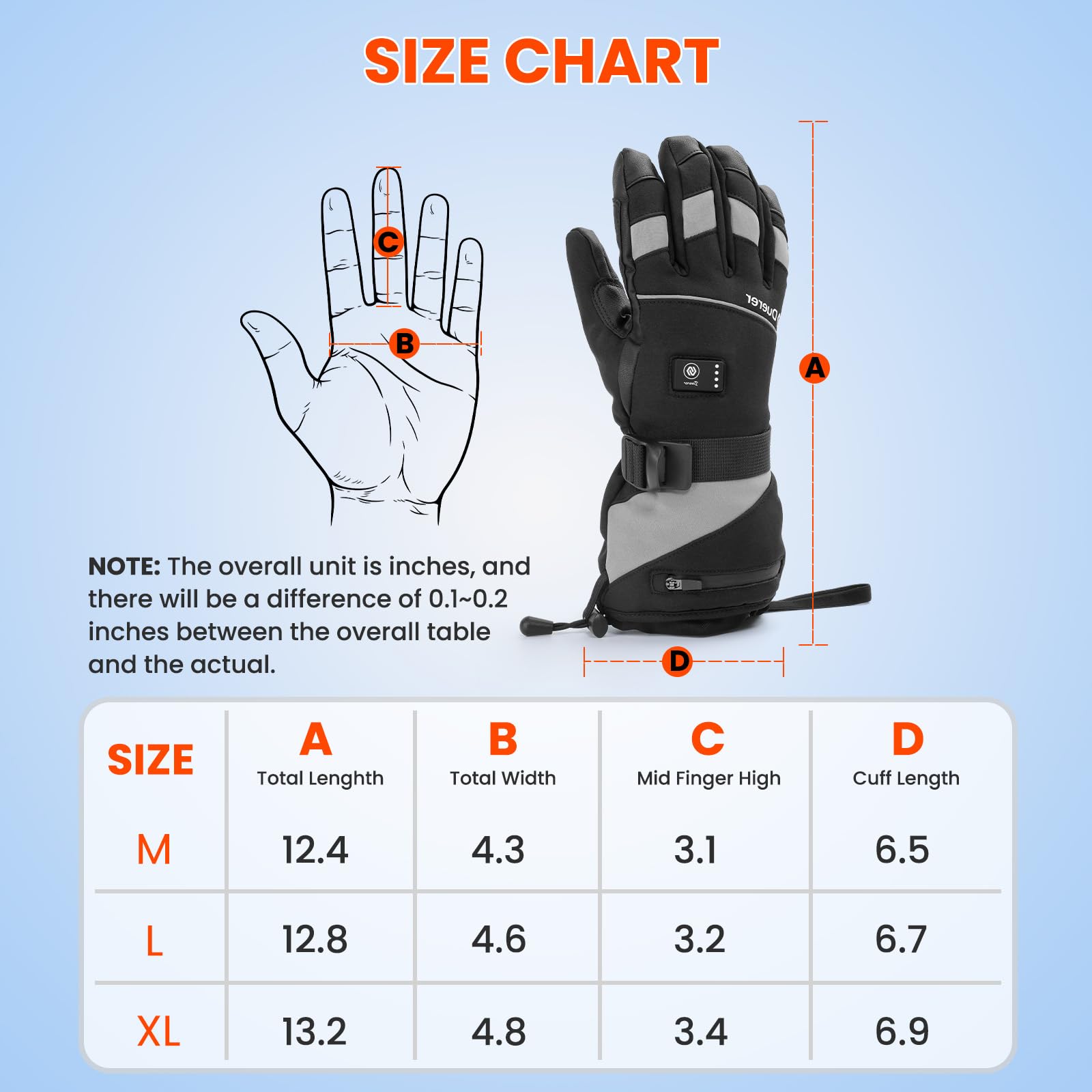 Duerer Heated Gloves Electric Heated Gloves for Men & Women