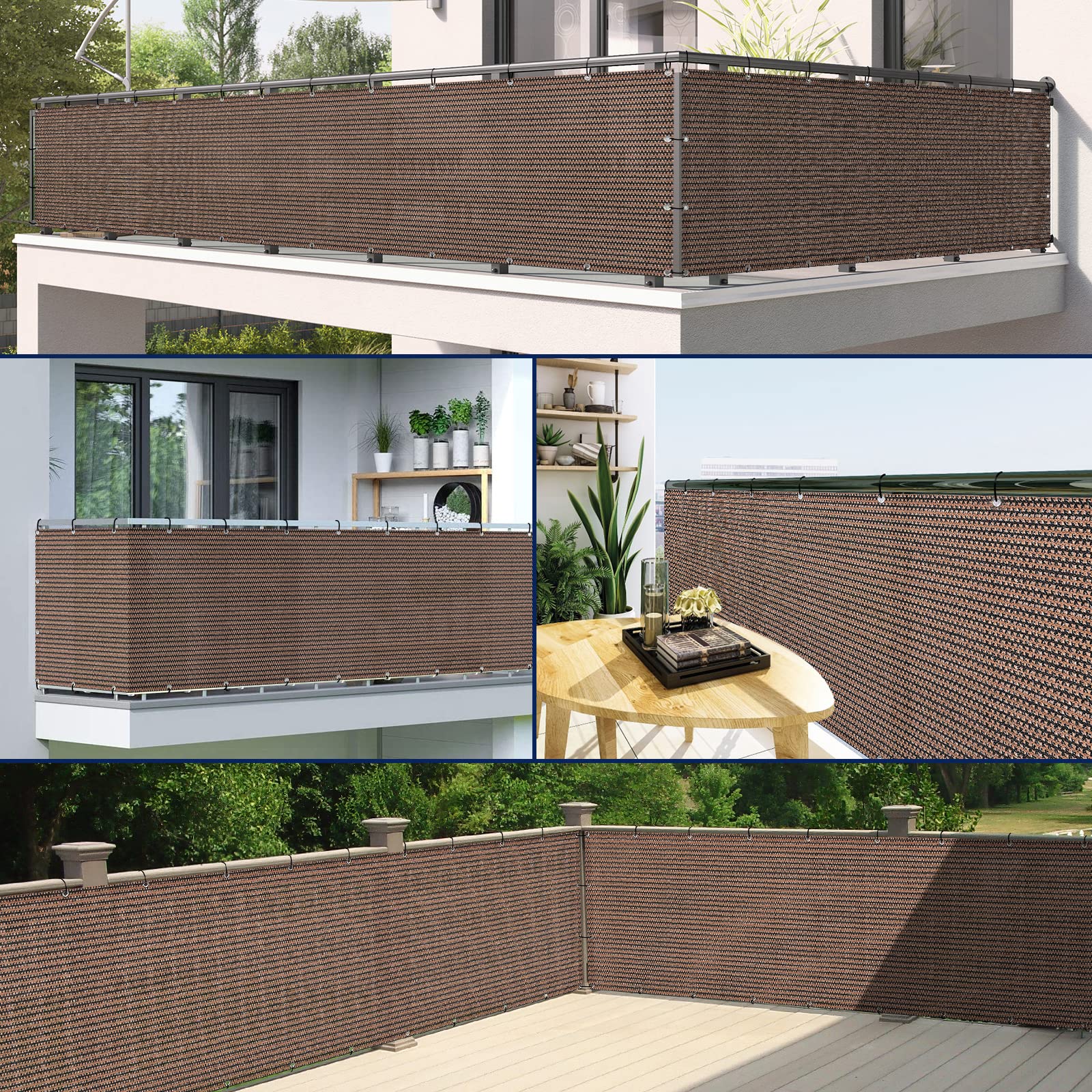 Duerer Balcony Screen Privacy Fence (Brown)