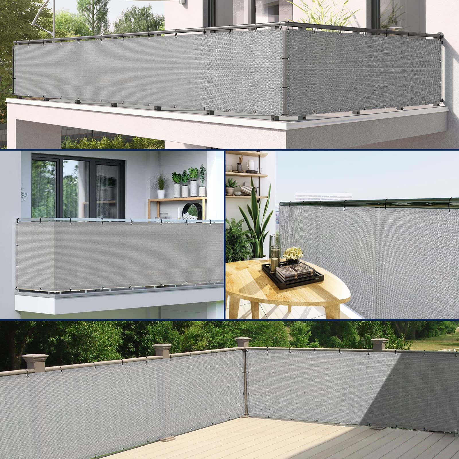 Duerer Balcony Screen Privacy Fence (Gray)