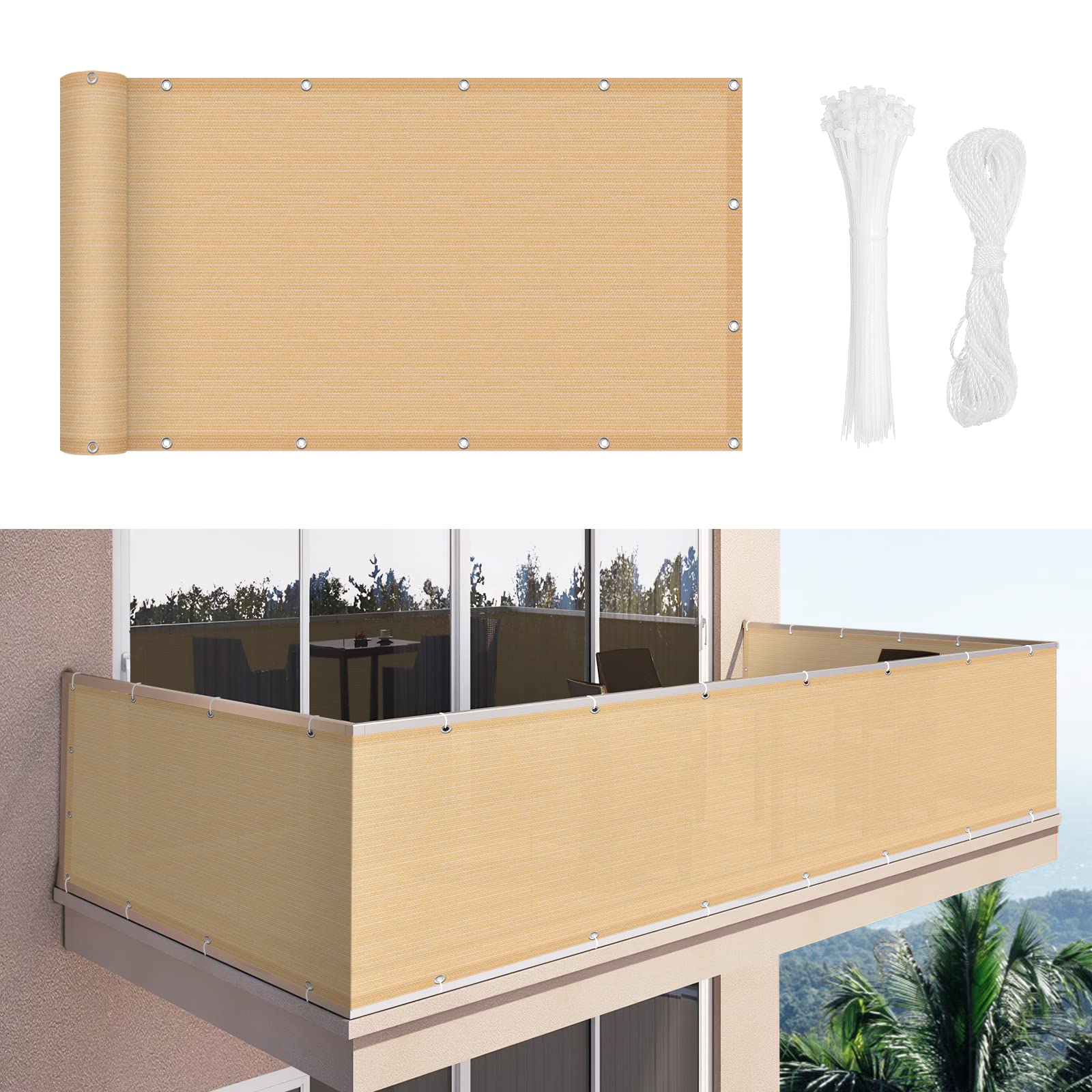 Duerer Balcony Screen Privacy Fence (Sand)