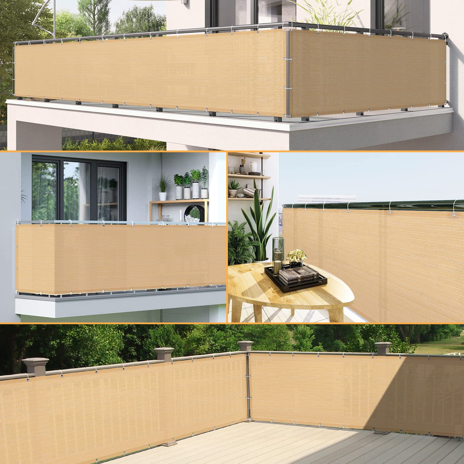 Duerer Balcony Screen Privacy Fence (Sand)