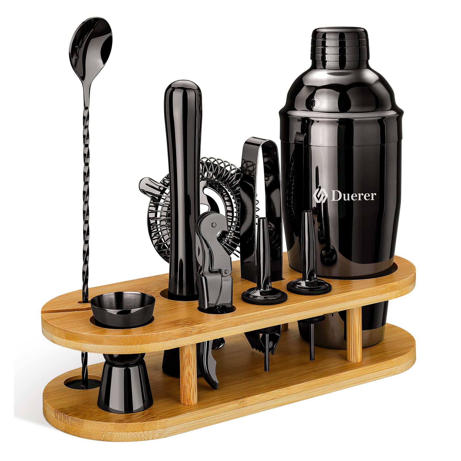 Duerer Bartender Kit Cocktail Shaker Set 11-Piece(Black)
