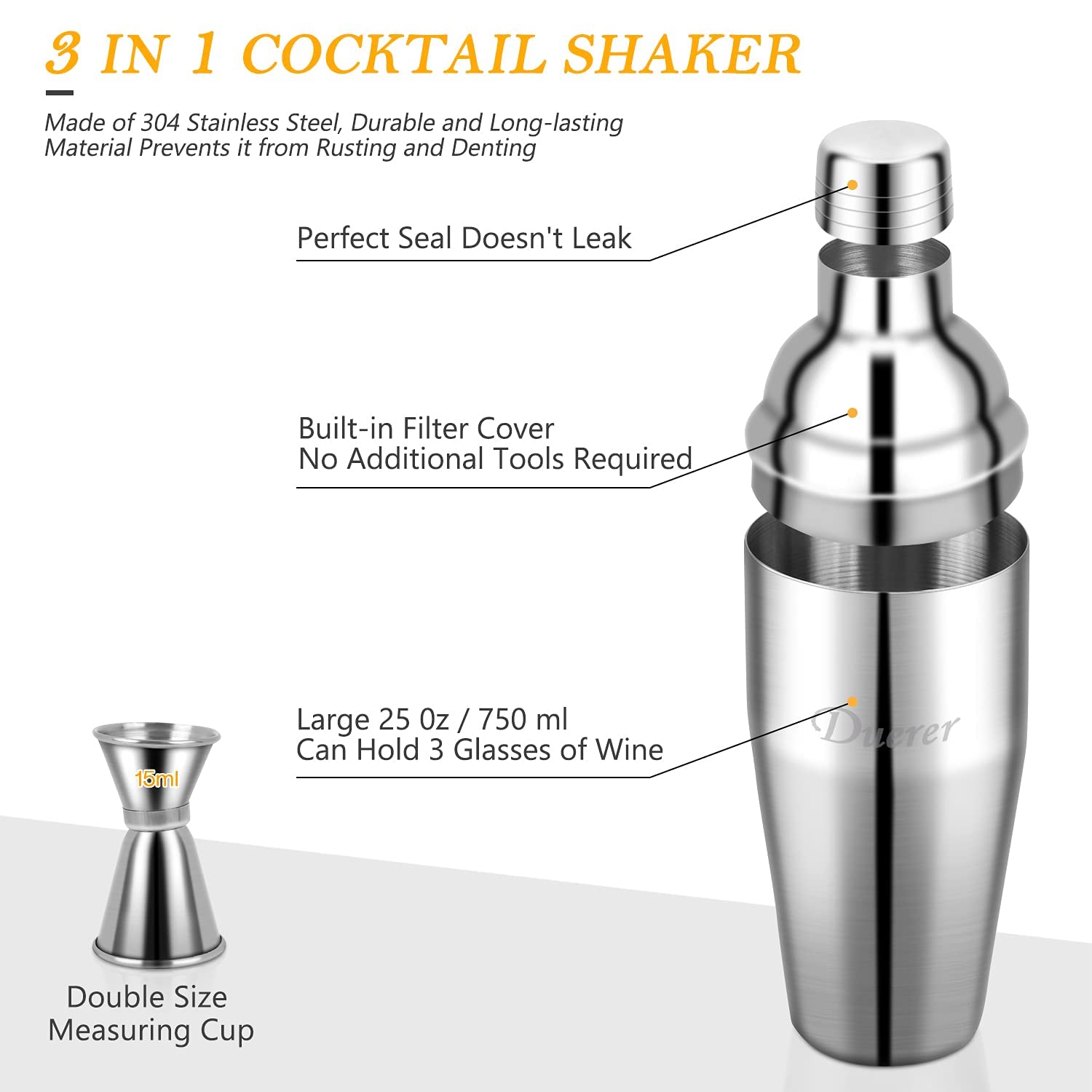 Mixology Bartender kit,16-Piece Silver Bartender Kit with Stand, 25oz Bar  Set Cocktail Shaker Set, Professional Stainless Steel Bartending Kit for